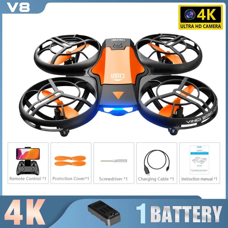 New V8 Mini Drone 10K HD Camera WiFi Fpv Air Pressure Height Maintain Foldable Quadcopter RC Dron Toy Gift 6KM - AFFORDABLE QUALITY SHOP