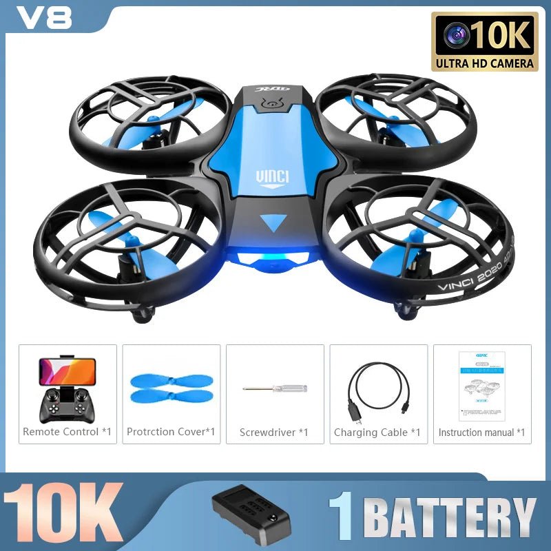 New V8 Mini Drone 10K HD Camera WiFi Fpv Air Pressure Height Maintain Foldable Quadcopter RC Dron Toy Gift 6KM - AFFORDABLE QUALITY SHOP