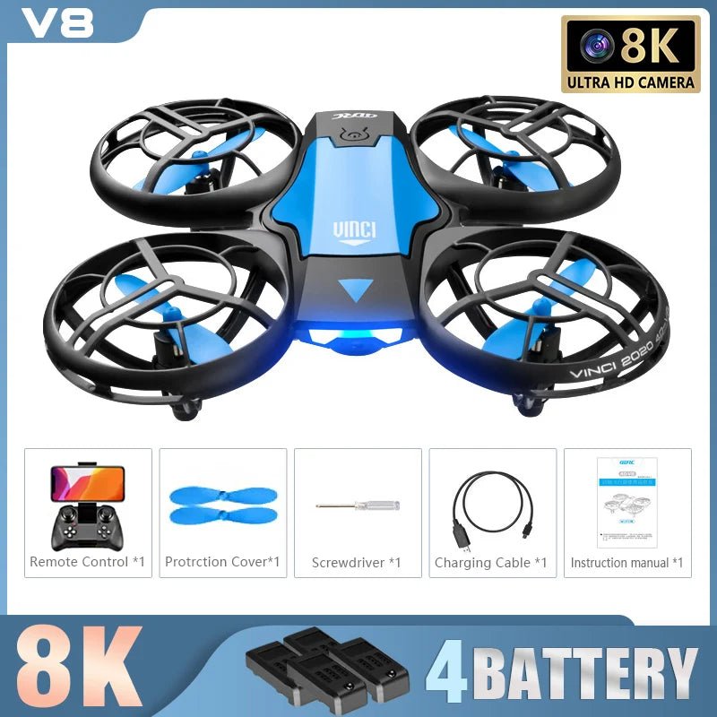 New V8 Mini Drone 10K HD Camera WiFi Fpv Air Pressure Height Maintain Foldable Quadcopter RC Dron Toy Gift 6KM - AFFORDABLE QUALITY SHOP