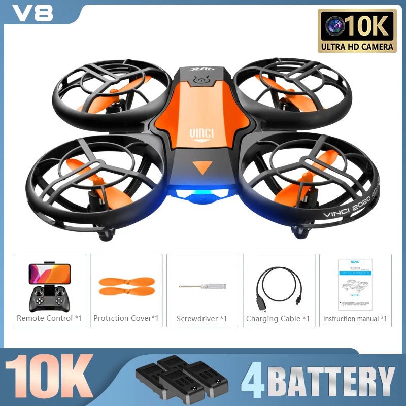 New V8 Mini Drone 10K HD Camera WiFi Fpv Air Pressure Height Maintain Foldable Quadcopter RC Dron Toy Gift 6KM - AFFORDABLE QUALITY SHOP