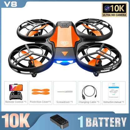 New V8 Mini Drone 10K HD Camera WiFi Fpv Air Pressure Height Maintain Foldable Quadcopter RC Dron Toy Gift 6KM - AFFORDABLE QUALITY SHOP