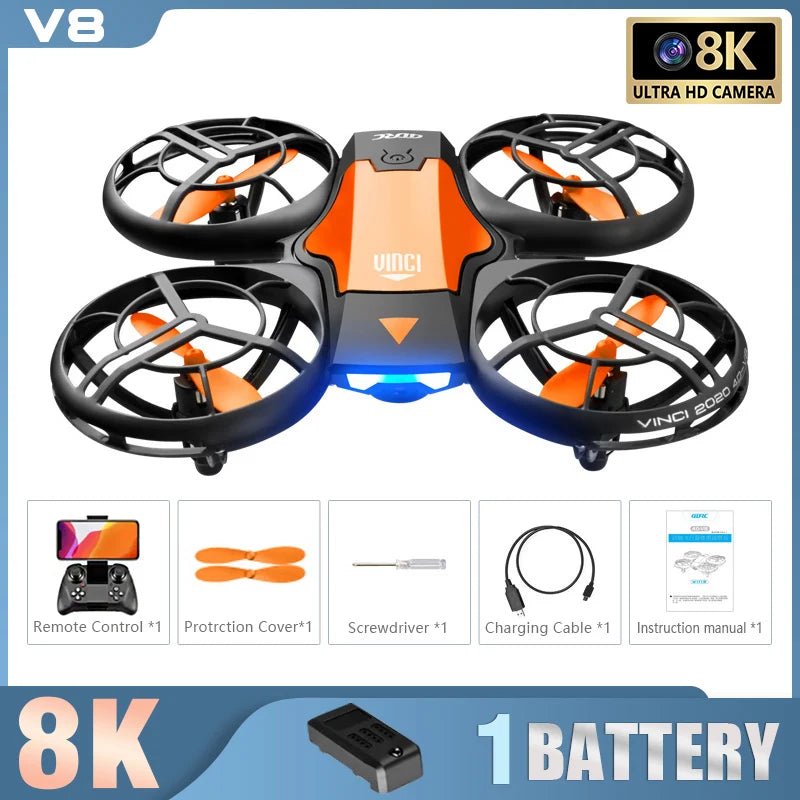 New V8 Mini Drone 10K HD Camera WiFi Fpv Air Pressure Height Maintain Foldable Quadcopter RC Dron Toy Gift 6KM - AFFORDABLE QUALITY SHOP