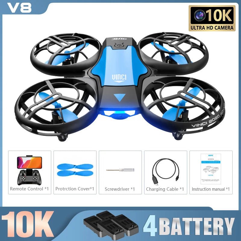 New V8 Mini Drone 10K HD Camera WiFi Fpv Air Pressure Height Maintain Foldable Quadcopter RC Dron Toy Gift 6KM - AFFORDABLE QUALITY SHOP