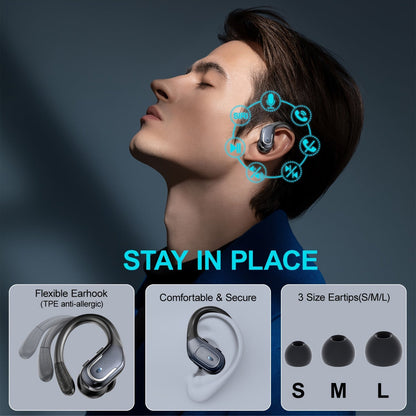 New Wireless Earbuds for Running Sports, Bass Sound, Over Ear Headphones , IPX7 Waterproof, - AFFORDABLE QUALITY SHOP