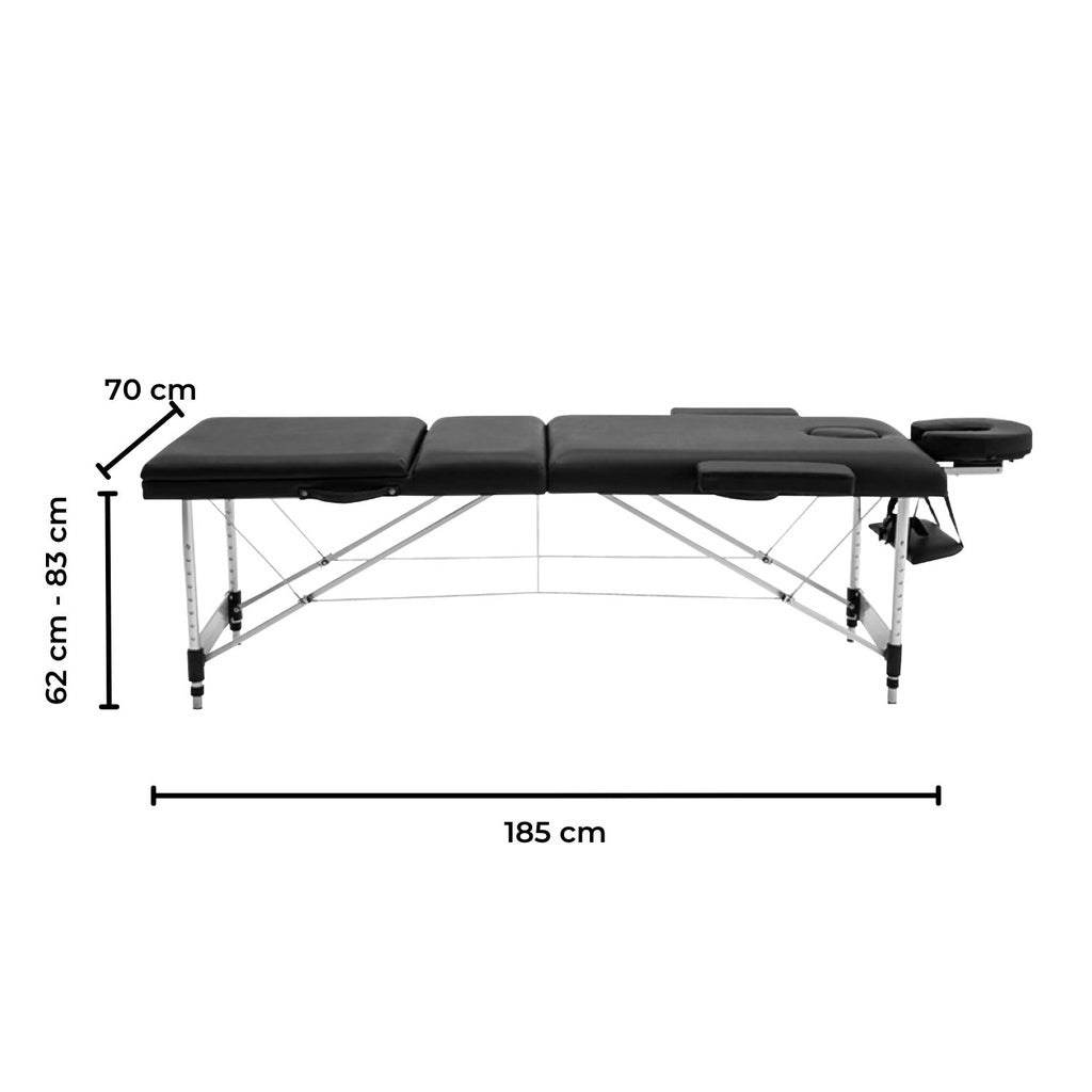 ONIREST 3 Fold Adjustable Portable Massage Bed （Black） - AFFORDABLE QUALITY SHOP