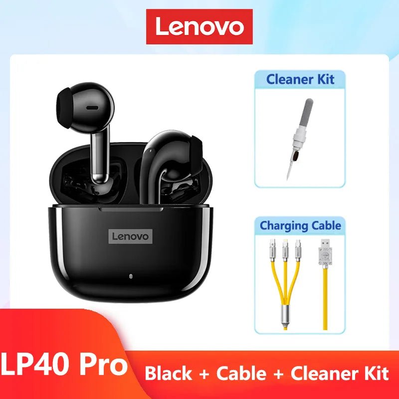 Original Lenovo LP40 Pro TWS Earphones Wireless Bluetooth 5.1 Sport Noise Reduction Headphones Touch Control 250mAH 2022 New - AFFORDABLE QUALITY SHOP