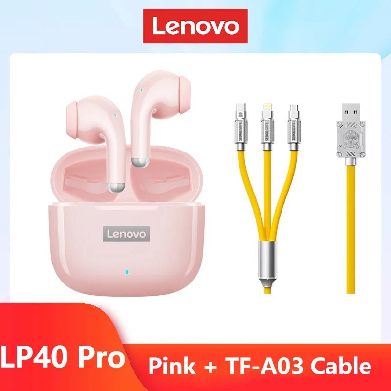 Original Lenovo LP40 Pro TWS Earphones Wireless Bluetooth 5.1 Sport Noise Reduction Headphones Touch Control 250mAH 2022 New - AFFORDABLE QUALITY SHOP