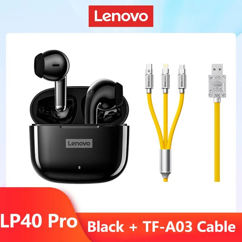 Original Lenovo LP40 Pro TWS Earphones Wireless Bluetooth 5.1 Sport Noise Reduction Headphones Touch Control 250mAH 2022 New - AFFORDABLE QUALITY SHOP