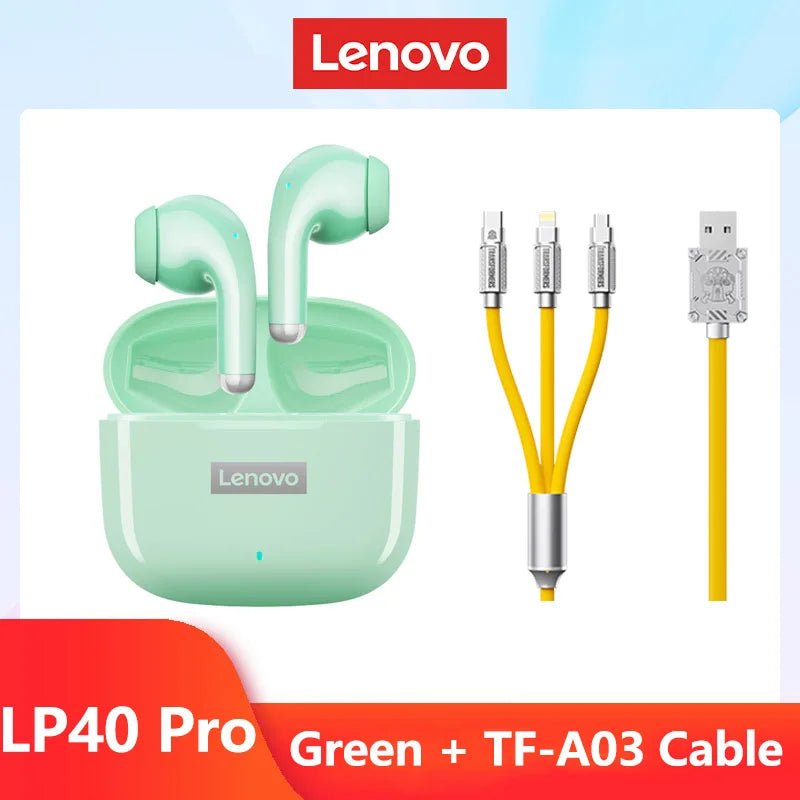 Original Lenovo LP40 Pro TWS Earphones Wireless Bluetooth 5.1 Sport Noise Reduction Headphones Touch Control 250mAH 2022 New - AFFORDABLE QUALITY SHOP