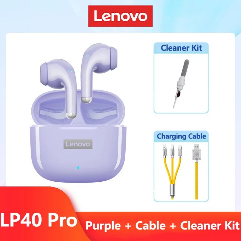 Original Lenovo LP40 Pro TWS Earphones Wireless Bluetooth 5.1 Sport Noise Reduction Headphones Touch Control 250mAH 2022 New - AFFORDABLE QUALITY SHOP