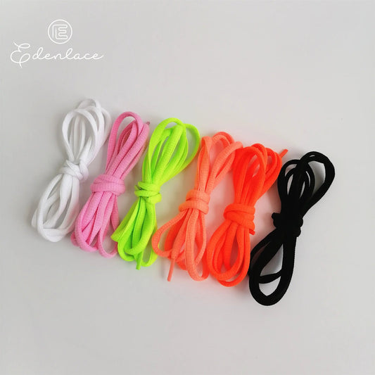 Oval Shoelaces Plain Ropelace Polyster Shoelaces Salmon Hoodies Volt Shoe Laces Solid Shoestrings Fluorescent Orange Bootlace - AFFORDABLE QUALITY SHOP