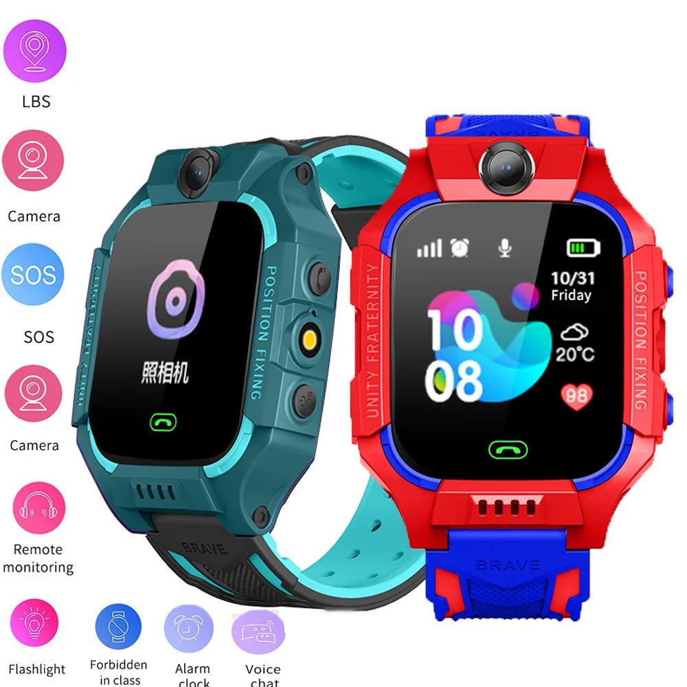 Q19 Kids Smart Watch 2G Sim Card LBS Tracker SOS Camera Children Mobile Phone Voice Chat Smartwatches Math Game Flashlight - AFFORDABLE QUALITY SHOP