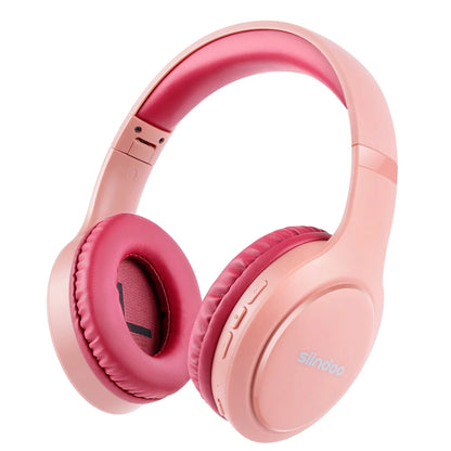 Siindoo JH-919 Wireless Bluetooth Headphones Pink&Blue Foldable Stereo Earphones Super Bass Noise Cancelling Mic For Laptop TV - AFFORDABLE QUALITY SHOP