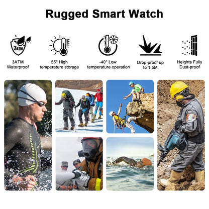 Smart Watch ROCK Rugged Watch For Men Outdoor Sports Waterproof Fitness Tracker Blood Pressure Monitor smartwatch - AFFORDABLE QUALITY SHOP