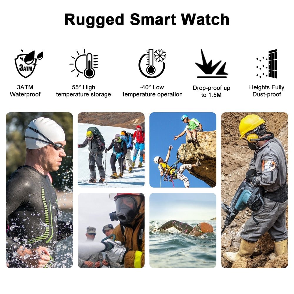 Smartwatch 2021 KOSPET ROCK Rugged Watch For Men Outdoor Sports Waterproof Fitness Tracker Blood Pressure Monitor Smart Watch - AFFORDABLE QUALITY SHOP