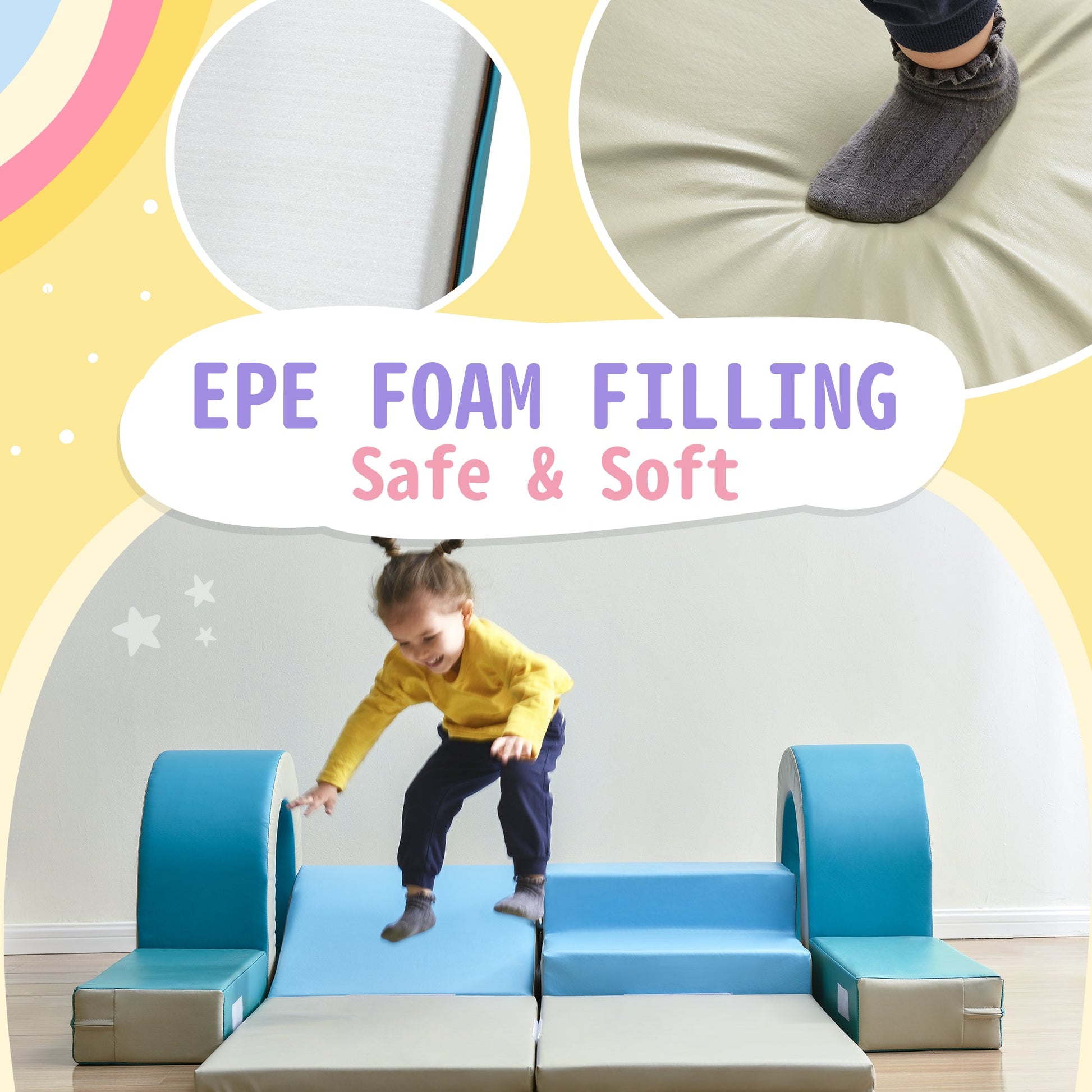 Soft Climb and Crawl Foam Playset 10 in 1 Safe Soft Foam Nugget Block for Infants Preschools - AFFORDABLE QUALITY SHOP