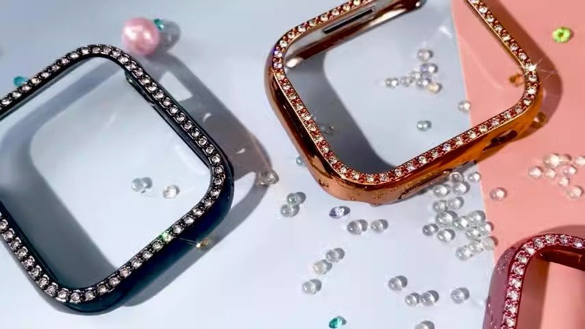 Suitable for iwatch8 Apple Watch Case Protection Case PC Single Row Diamond Hollow Case 41MM45MM - AFFORDABLE QUALITY SHOP