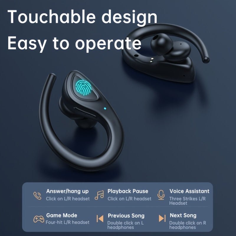 The New Hanging Ear Wireless Headphones Have Long Battery Life, High-definition Sound Quality, Sports Type, Long-term Wear, Painless, Crazy Can Not Shake Off Games, Exercise, Outdoor Running Power Display - AFFORDABLE QUALITY SHOP