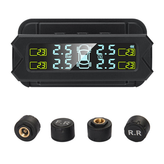 Tire Pressure Monitoring System Wireless Solar Power TPMS With 5 Alarm Modes Auto Backlight LCD Display 4 Sensors 0-81 PSI - AFFORDABLE QUALITY SHOP