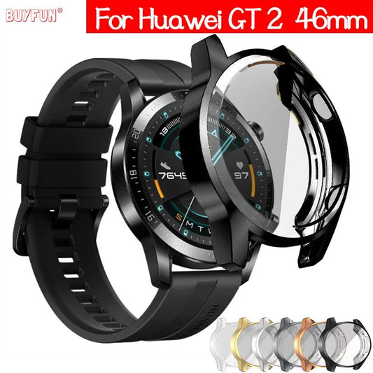 TPU Case for Huawei watch GT 2 46mm strap band Watch GT / GT2 46 mm soft Plated All-Around Screen Protector cover bumper Cases - AFFORDABLE QUALITY SHOP