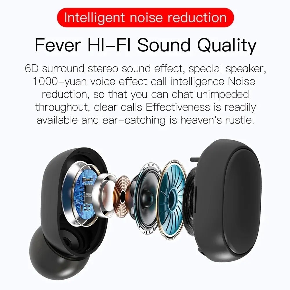 TWS E6S Bluetooth Earphones Wireless bluetooth headset Noise Cancelling Headsets With Microphone Headphones For Xiaomi Redmi - AFFORDABLE QUALITY SHOP