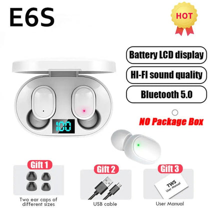 TWS E6S Bluetooth Earphones Wireless bluetooth headset Noise Cancelling Headsets With Microphone Headphones For Xiaomi Redmi - AFFORDABLE QUALITY SHOP