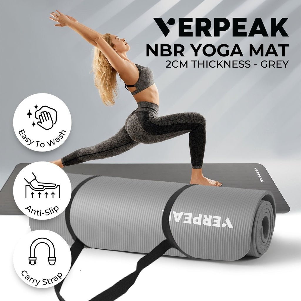 VERPEAK NBR Yoga Mat 2.0CM (Gray) - AFFORDABLE QUALITY SHOP