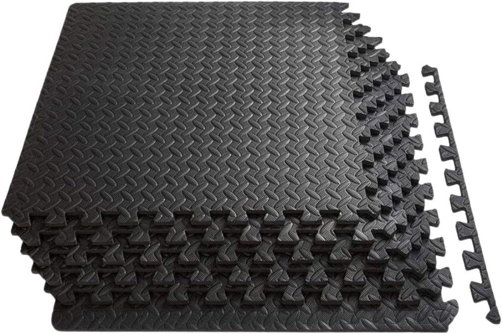 VERPEAK Puzzle Gym Mat EVA Interlocking Foam Tiles with Border (Black) VP-GMT-100-LMJ - AFFORDABLE QUALITY SHOP