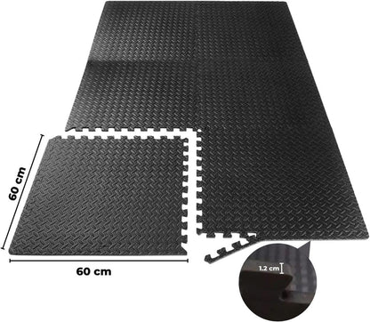 VERPEAK Puzzle Gym Mat EVA Interlocking Foam Tiles with Border (Black) VP-GMT-100-LMJ - AFFORDABLE QUALITY SHOP