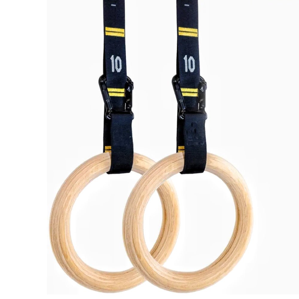 VERPEAK Wooden Gymnastic Rings with Adjustable Numbered Straps (Wooden) - AFFORDABLE QUALITY SHOP