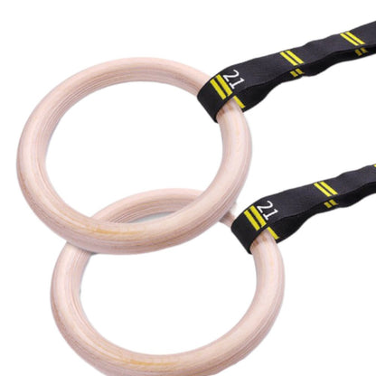 VERPEAK Wooden Gymnastic Rings with Adjustable Numbered Straps (Wooden) - AFFORDABLE QUALITY SHOP