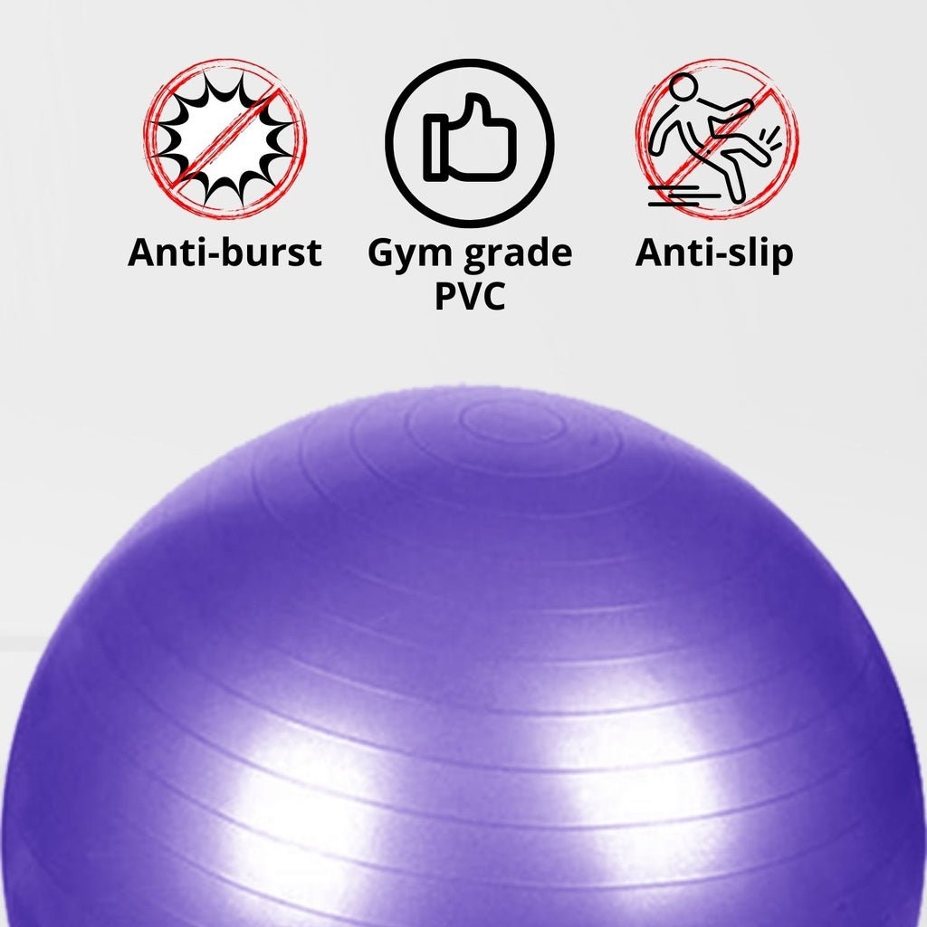 VERPEAK Yoga Ball Home Exercise Gym Pilates Fitness Swiss Ball 65cm (Black) - AFFORDABLE QUALITY SHOP