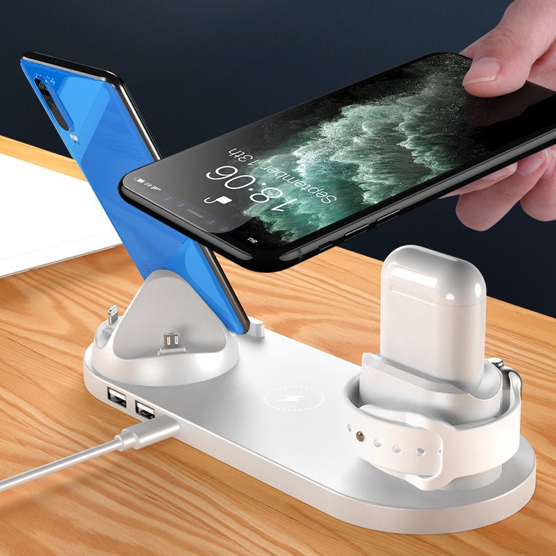 Wireless Charger For IPhone Fast Charger For Phone Fast Charging Pad For Phone Watch 6 In 1 Charging Dock Station - AFFORDABLE QUALITY SHOP