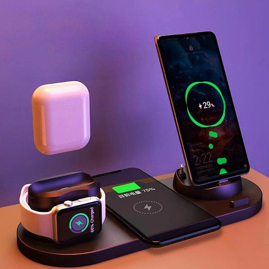 Wireless Charger For IPhone Fast Charger For Phone Fast Charging Pad For Phone Watch 6 In 1 Charging Dock Station - AFFORDABLE QUALITY SHOP