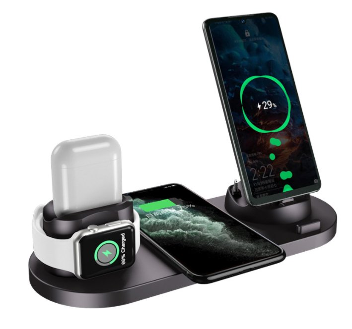 Wireless Charger For IPhone Fast Charger For Phone Fast Charging Pad For Phone Watch 6 In 1 Charging Dock Station - AFFORDABLE QUALITY SHOP