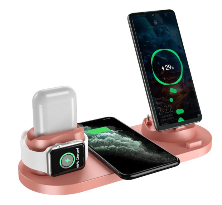 Wireless Charger For IPhone Fast Charger For Phone Fast Charging Pad For Phone Watch 6 In 1 Charging Dock Station - AFFORDABLE QUALITY SHOP