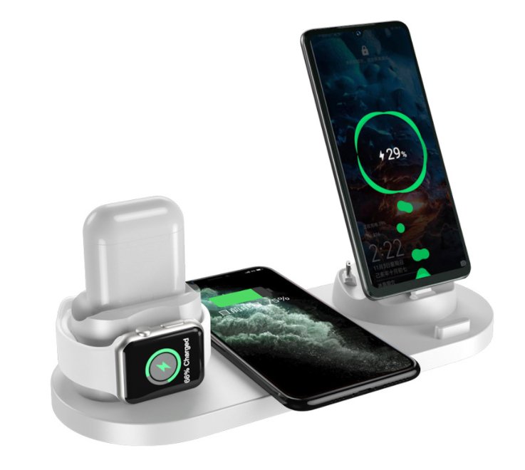 Wireless Charger For IPhone Fast Charger For Phone Fast Charging Pad For Phone Watch 6 In 1 Charging Dock Station - AFFORDABLE QUALITY SHOP