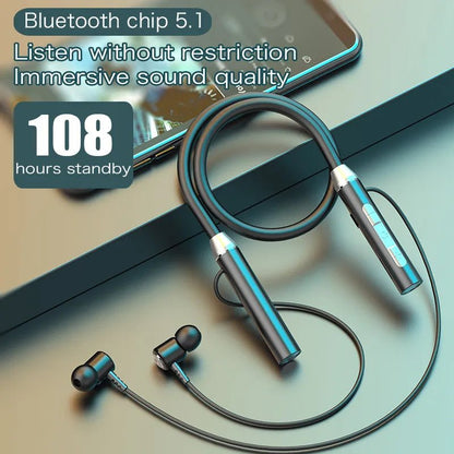 Wireless Headphone Fone Bluetooth 5.0 Neckband Earphones Silicone Hifi Stereo Sports Headset Halter Waterproof Magnetic Earbuds - AFFORDABLE QUALITY SHOP