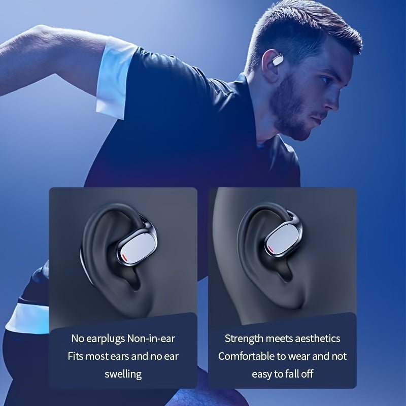 Wireless Headphones Stereo Open True Wireless OWS Earphones Outdoor Riding Running Sports Earclip Type Earbuds Touch Control Earbuds With Digital Display Charging Bin - AFFORDABLE QUALITY SHOP