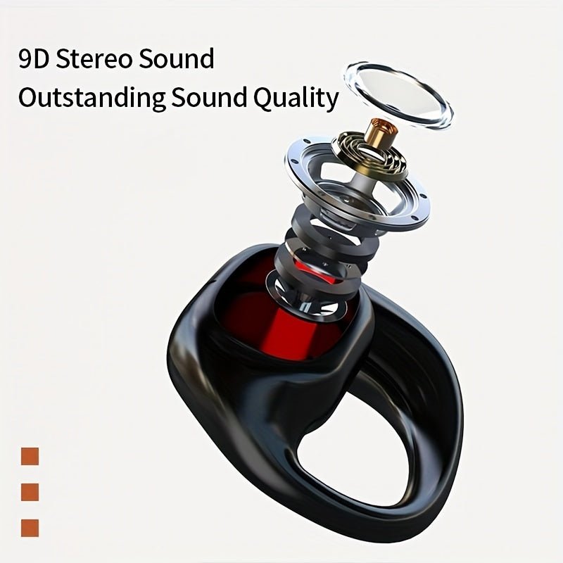 Wireless Headphones Stereo Open True Wireless OWS Earphones Outdoor Riding Running Sports Earclip Type Earbuds Touch Control Earbuds With Digital Display Charging Bin - AFFORDABLE QUALITY SHOP