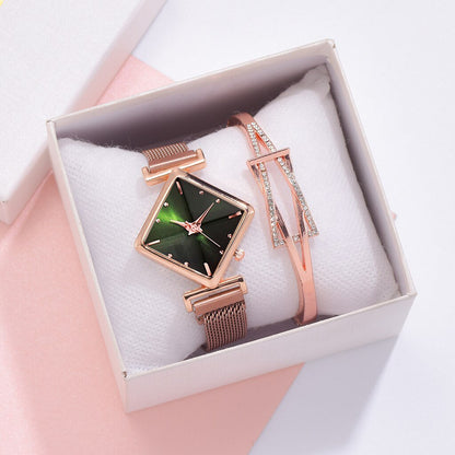 Women Square Watch Luxury Ladies Quartz Magnet Buckle Gradient Color Watches Relogio Feminino For Gift Clock - AFFORDABLE QUALITY SHOP