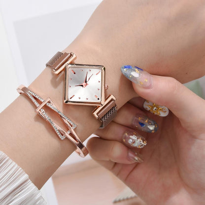 Women Square Watch Luxury Ladies Quartz Magnet Buckle Gradient Color Watches Relogio Feminino For Gift Clock - AFFORDABLE QUALITY SHOP