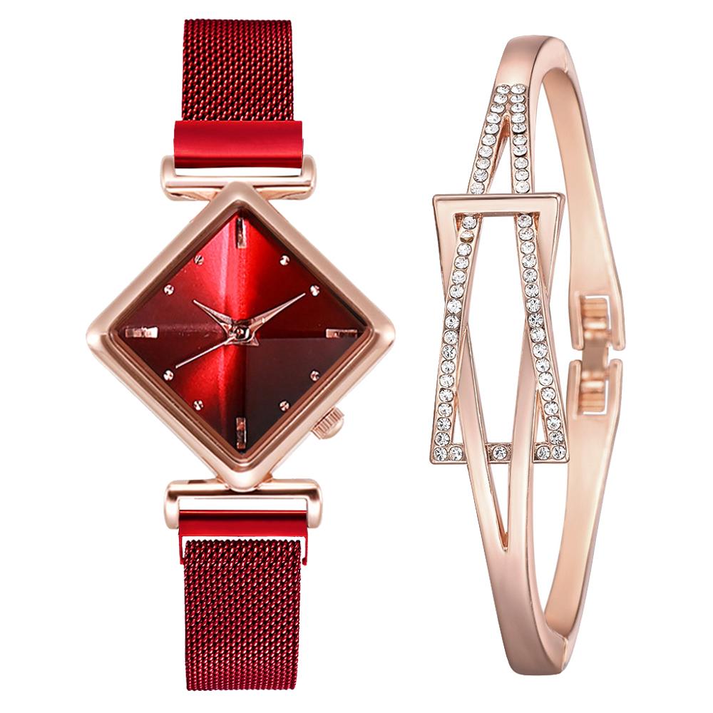 Women Square Watch Luxury Ladies Quartz Magnet Buckle Gradient Color Watches Relogio Feminino For Gift Clock - AFFORDABLE QUALITY SHOP