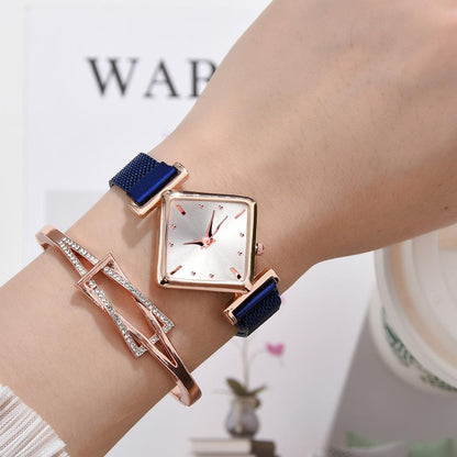 Women Square Watch Luxury Ladies Quartz Magnet Buckle Gradient Color Watches Relogio Feminino For Gift Clock - AFFORDABLE QUALITY SHOP